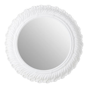 Antique White Small Acanthus Leaf Wall Mirror | Plume