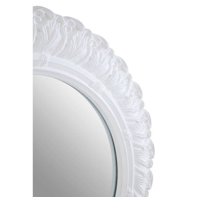 Plume Antique White Small Acanthus Leaf Wall Mirror