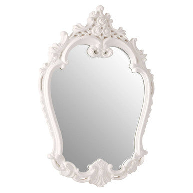 Locatelli Antique White Rose Crest Wall Mirror