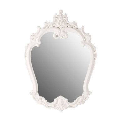 Locatelli Antique White Rose Crest Wall Mirror
