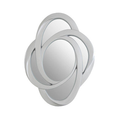 Decorative wall mirror with interlocking circular design on a white background