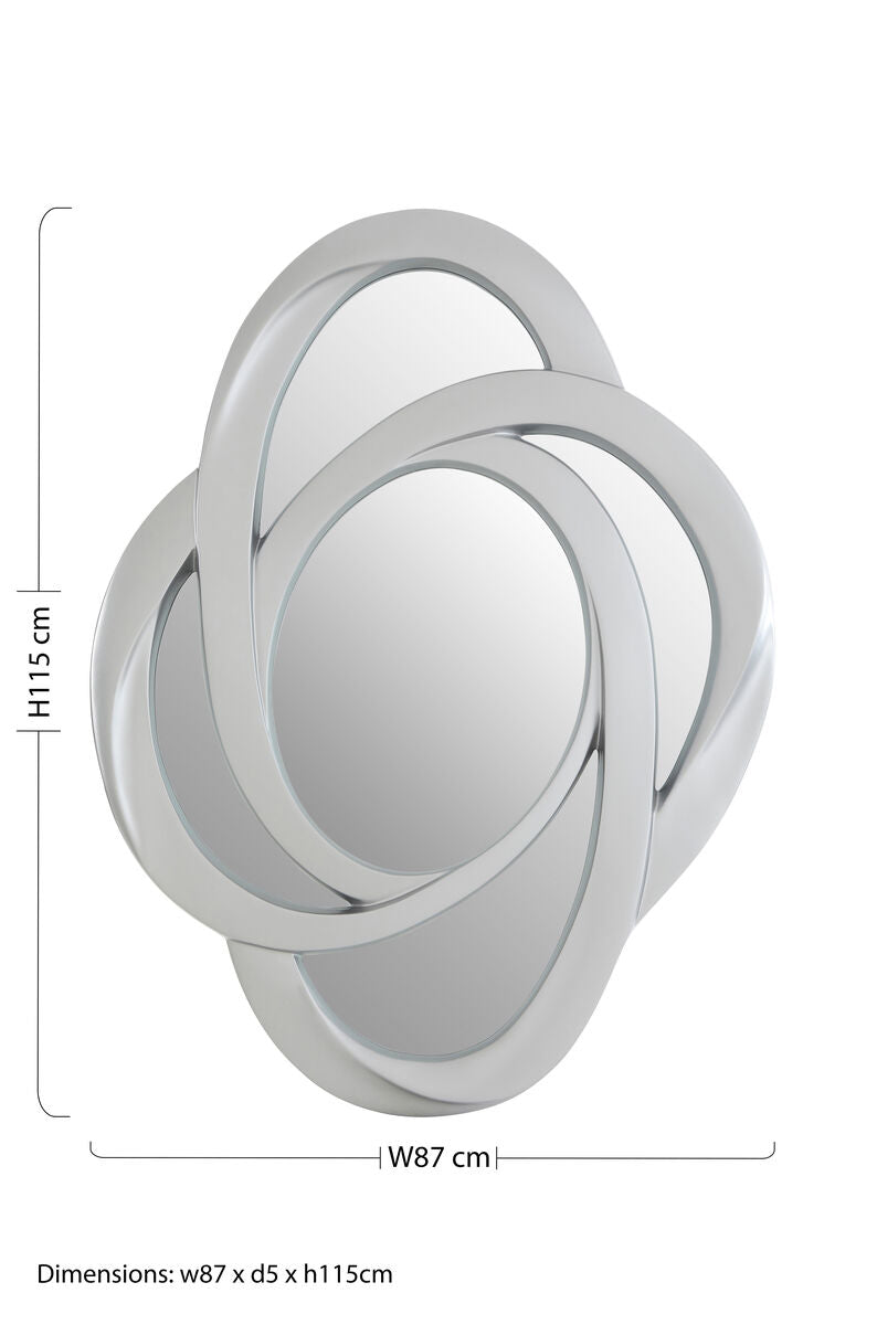 Opus Silver Finish Elliptical Design Wall Mirror