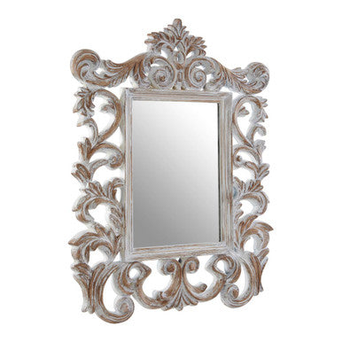 Caracci Antique Grey Fleur De Lis Wall Mirror