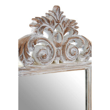 Caracci Antique Grey Fleur De Lis Wall Mirror