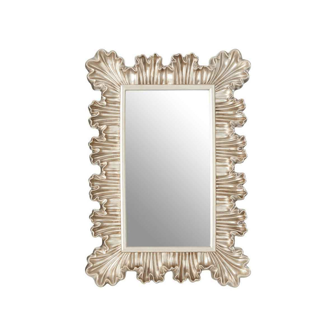 Sinarge Champagne Finish Clamshell Design Wall Mirror