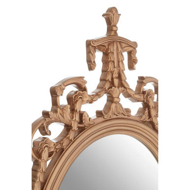 Le Marais Gold Finish Oval Acanthus Leaf Wall Mirror