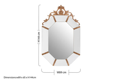 Wall Mirror with Gold Resin Frame | Milana