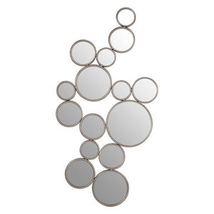 Zariah Large Silver Multi Circle Wall Mirror