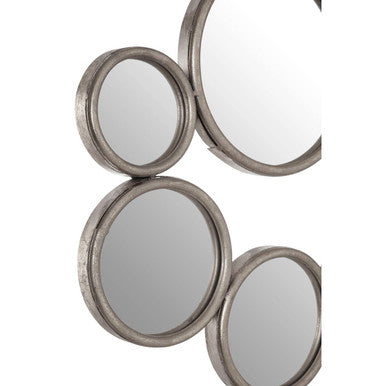 Zariah Large Silver Multi Circle Wall Mirror