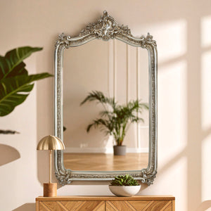 Adelere Champagne Finish Floral Wall Mirror