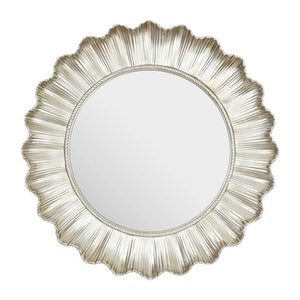 Adelere Champagne Finish Scallop Round Wall Mirror