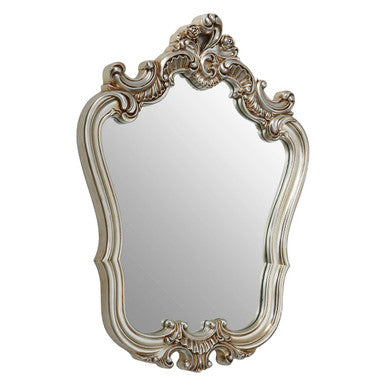 Adelere Champagne Finish Rose Crest Wall Mirror