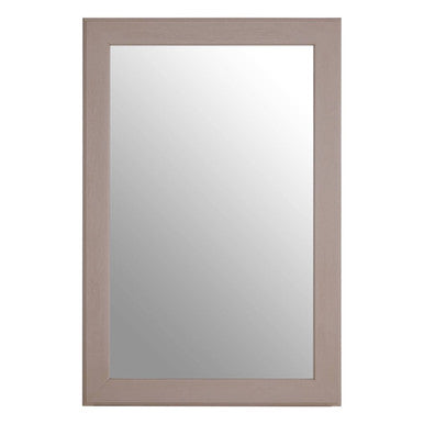 Rectangular mirror with a wooden frame on a white background