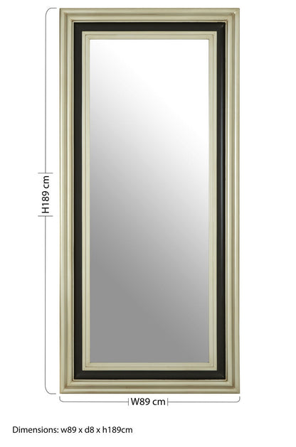 Camila Black and Silver Rectangle Wall Mirror
