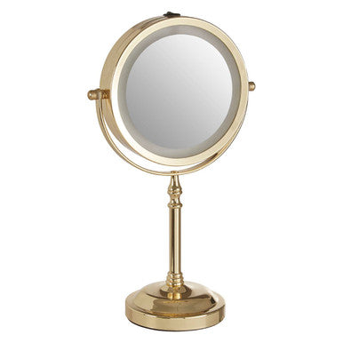 Cassini Gold Colour Iron Led Table Mirror