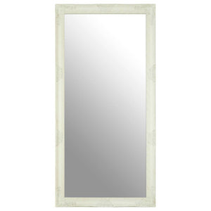 Andrey White and Gold Wall Mirror with Carved Detail