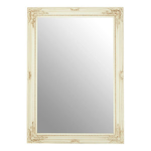 Andrey Bone White Wall Mirror with Beaded Detail