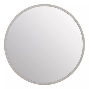 Medium Antique Silver Round Wall Mirror | Saska