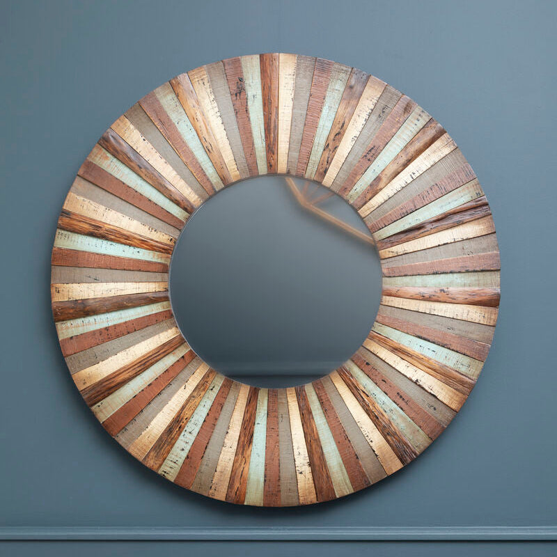 Eternal Wooden Round Wall Mirror