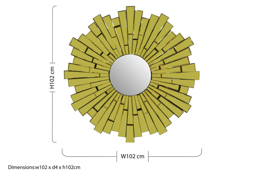 Glitzy Large Circular Wall Mirror