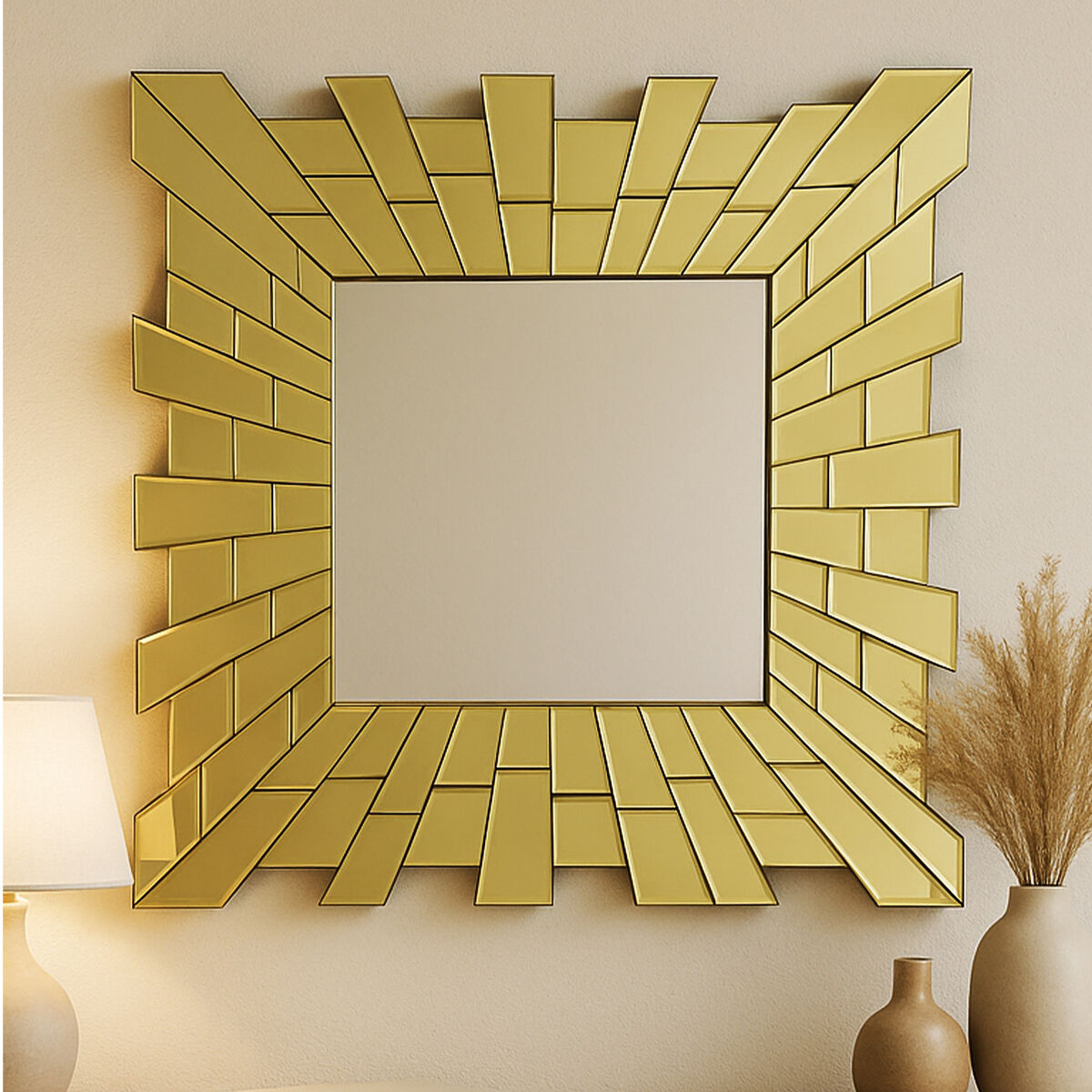 Glitzy Small Square Wall Mirror