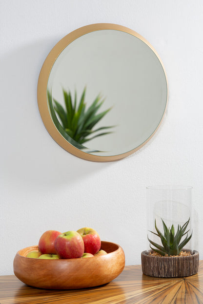 Athena Small Round Wall Mirror With Gold Frame