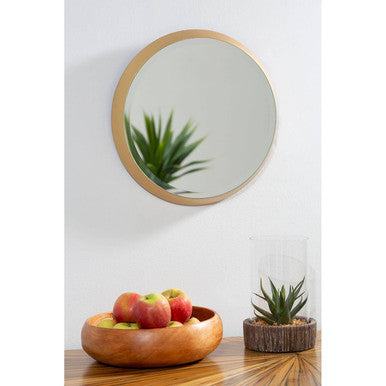 Athena Small Round Wall Mirror With Gold Frame