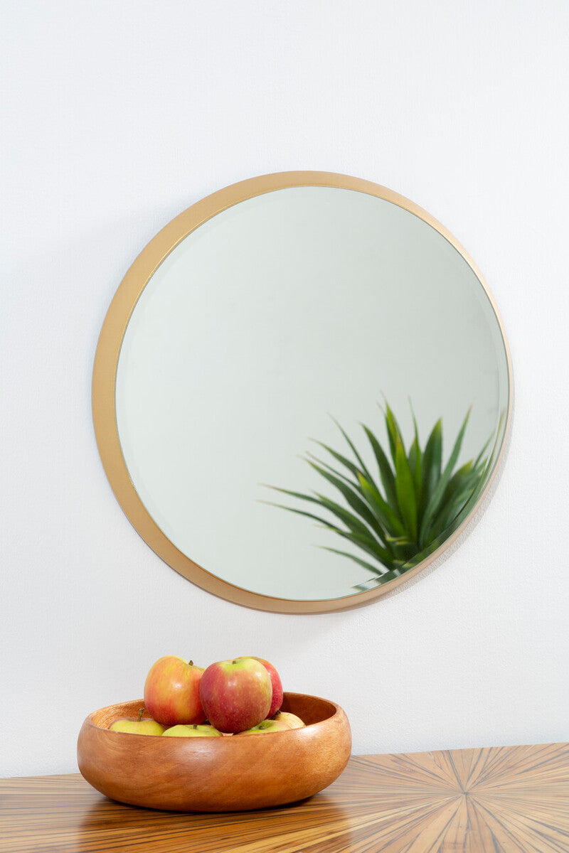 Athena Medium Round Wall Mirror With Gold Frame