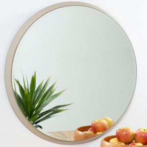Large Round Wall Mirror with Silver Frame | Athena