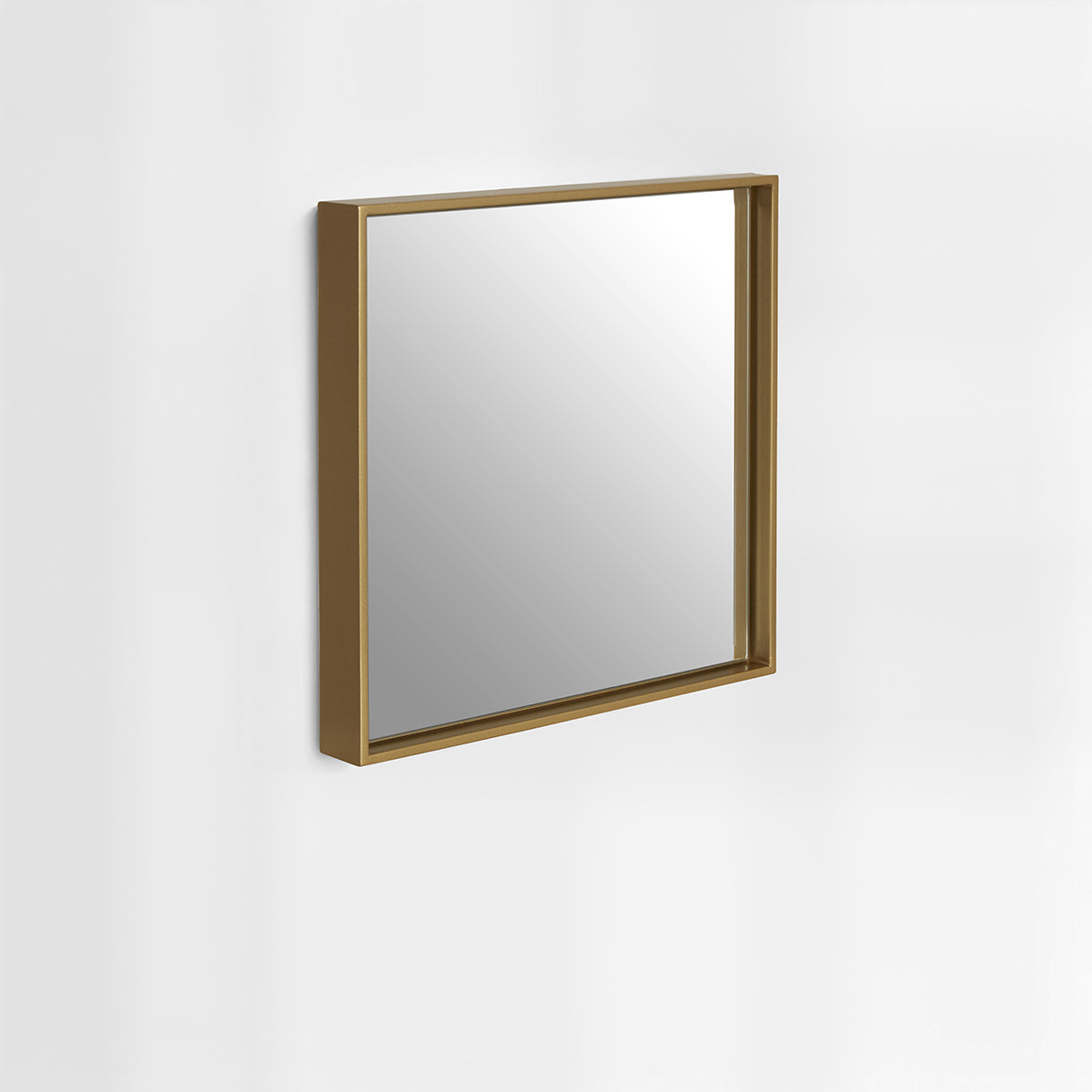 Ando Small Square Gold Finish Wall Mirror
