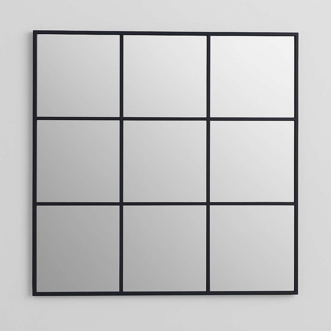 Oriel Grid Wall Mirror With Black Finish