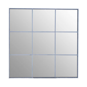 Grid Wall Mirror with Silver Finish Frame | Oriel