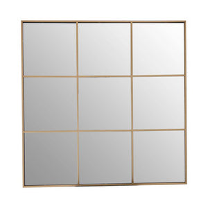 Grid Wall Mirror with Gold Finish Frame | Oriel