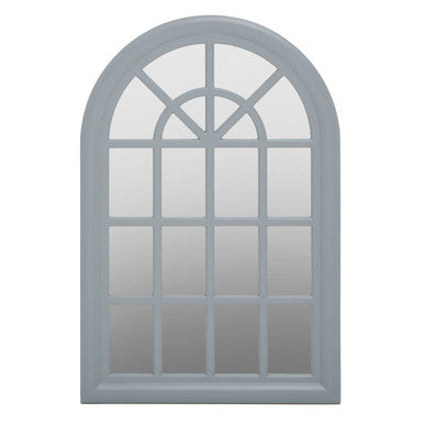Decorative window with an arch top on a white background