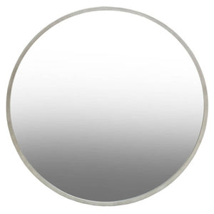 Saska Large Antique Silver Round Wall Mirror