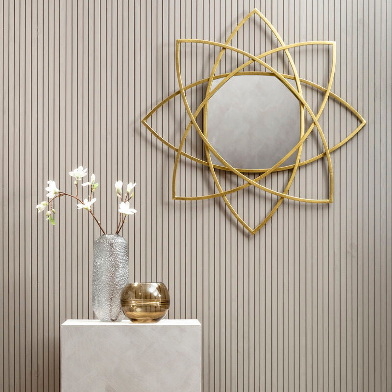 Farran Gold Finish Geometric Wall Mirror