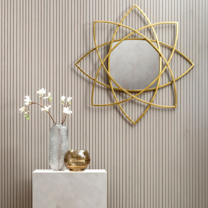 Farran Gold Finish Geometric Wall Mirror