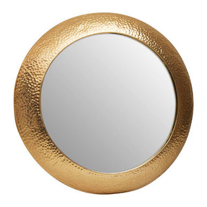 Templar Gold Finish Round Wall Mirror
