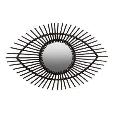 Decorative mirror with sunburst design on a white background