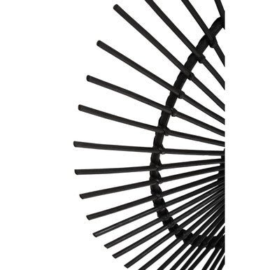 Mataram Black Natural Rattan Wall Mirror