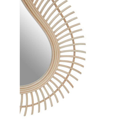 Mataram Teardrop Natural Rattan Wall Mirror
