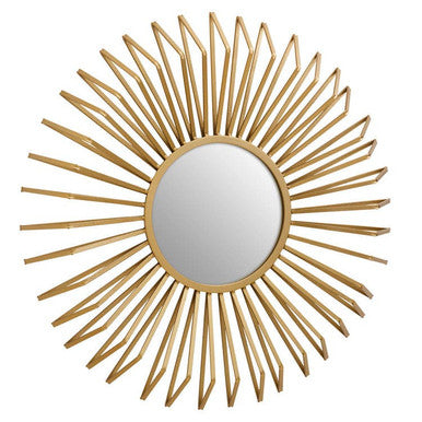 Matera Gold Finish 3D Sunburst Metal Wall Mirror