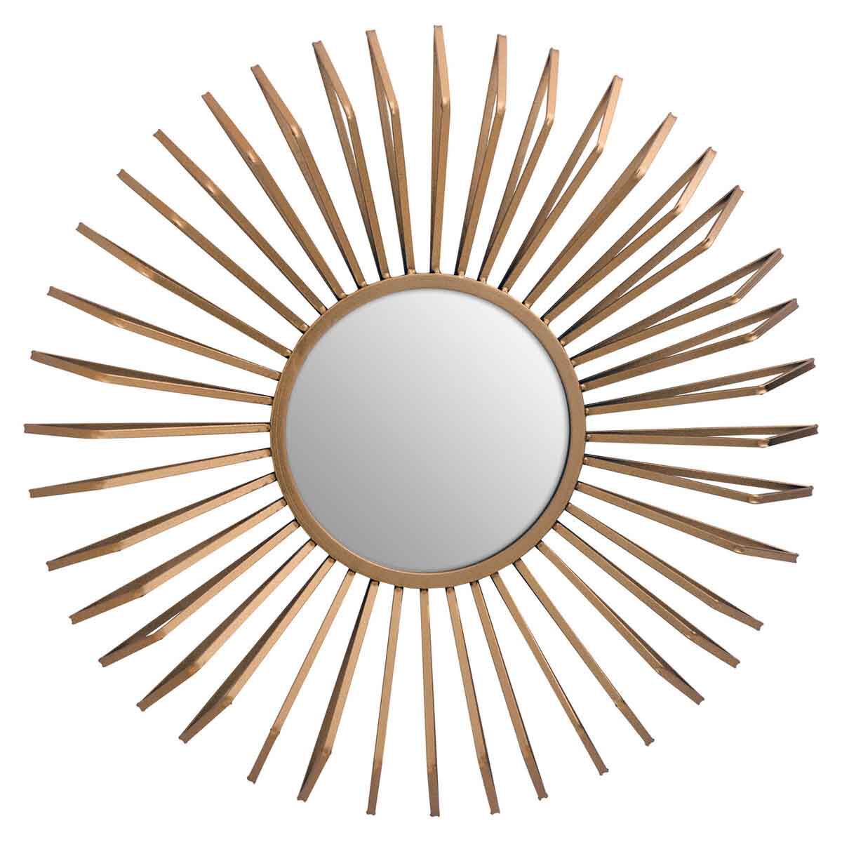 Matera Gold Finish 3D Sunburst Metal Wall Mirror