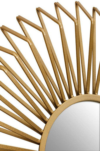 Matera Gold Finish 3D Sunburst Metal Wall Mirror