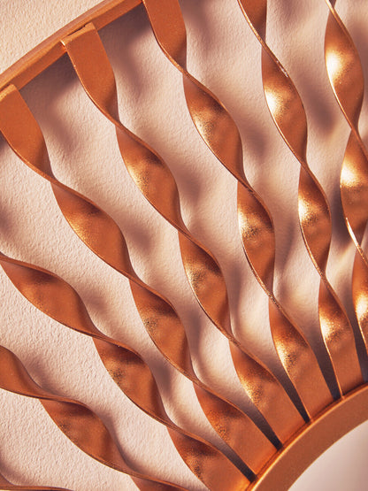 Matera Sunburst Gold Finish Metal Frame Round Wall Mirror