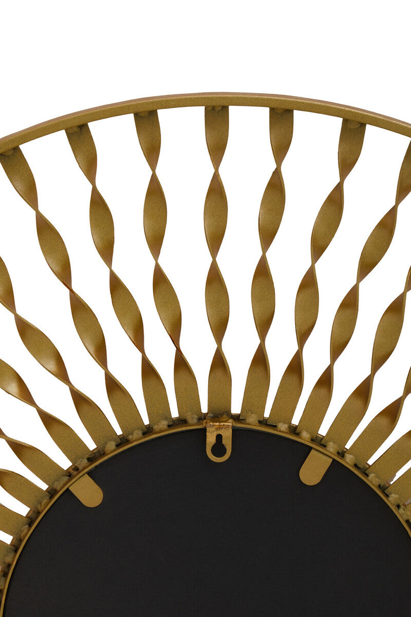 Matera Sunburst Gold Finish Metal Frame Round Wall Mirror - Image 7