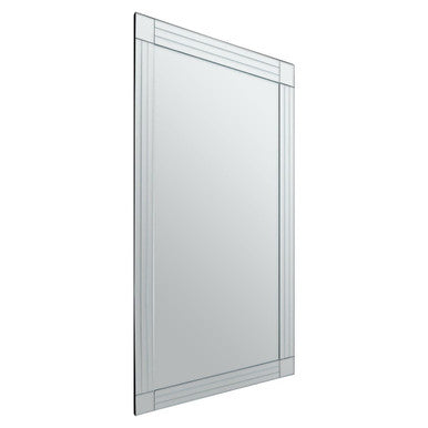 Sana Rectangular Wall Mirror with Linear Detail