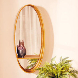 Avento Gold Oval Wall Mirror