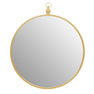 Avento Gold Finish Round Wall Mirror With Hook