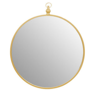 Avento Gold Finish Round Wall Mirror With Hook